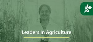 Leaders in Agriculture – Person standing in a field of crops.