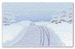 Snow covered road conditions