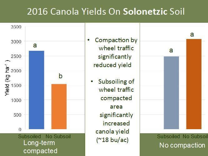 2016 Canola Yields on Solonetzic soil