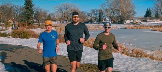 Dr. Harrison jogging with colleagues