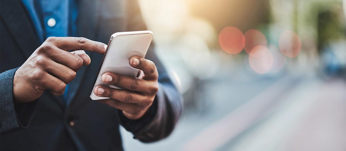 Person touching phone