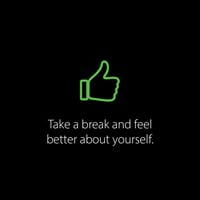 Green thumbs up symbol. Take a break and feel better about yourself.