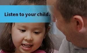 Parent listening to child's story