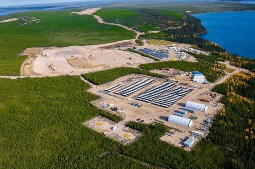 An airiel view of Nexgens mine site. The crew camp, crew camp expansion area, the core assessment facilities, and the future Access and exhaust shafts for the uranium site are all visible.