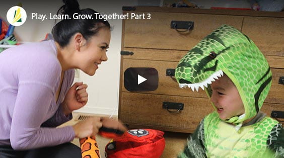 Mom playing with son