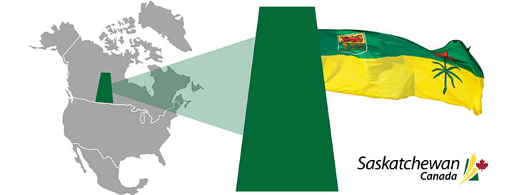 Map highlighting Saskatchewan's location