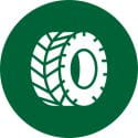 Circle with white tire icon