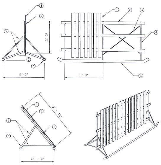 Diagrams for windbreak fence