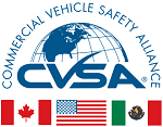 Canadian, American and Mexican flags with the words Commercial Vehicle Safety Alliance above it