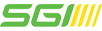 Green lettering spelling out the word SGI.